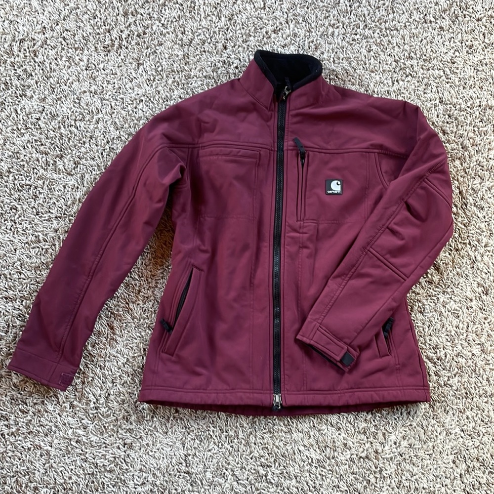Women’s Carhartt Burgundy Soft Shell Jacket Size Small Regular